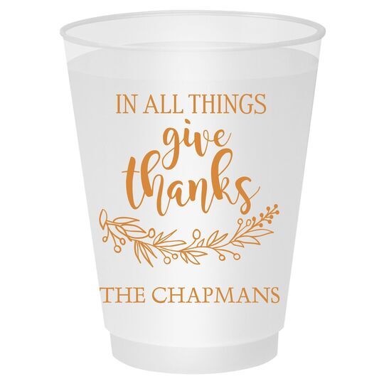 Give Thanks Shatterproof Cups